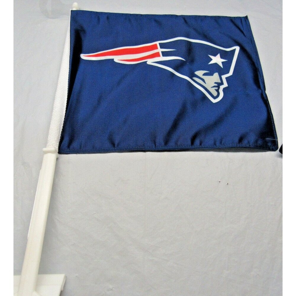 NFL New England Patriots Logo on Blue Window Car Flag by Fremont Die